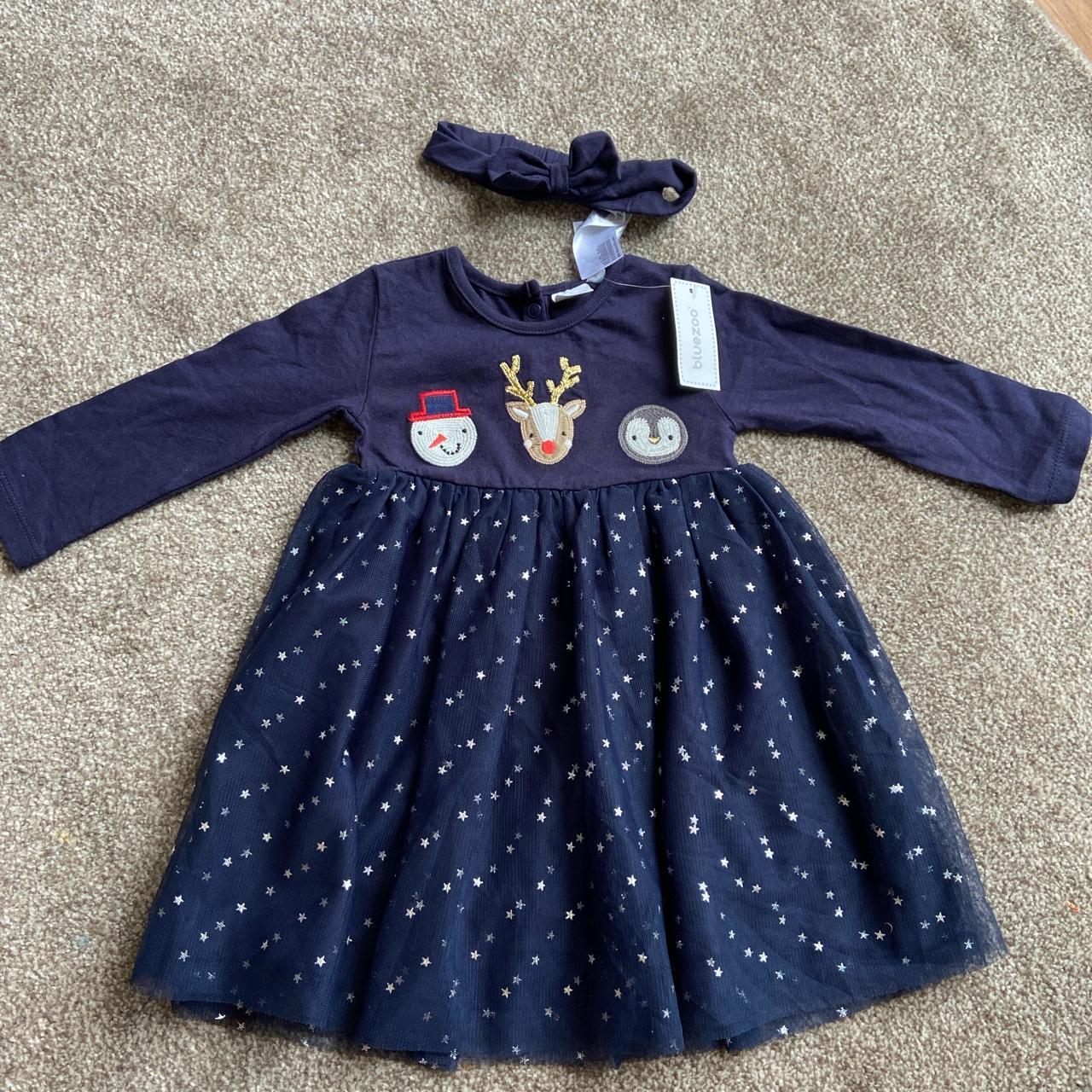 Debenhams Bluezoo girls blue Christmas mesh Depop
