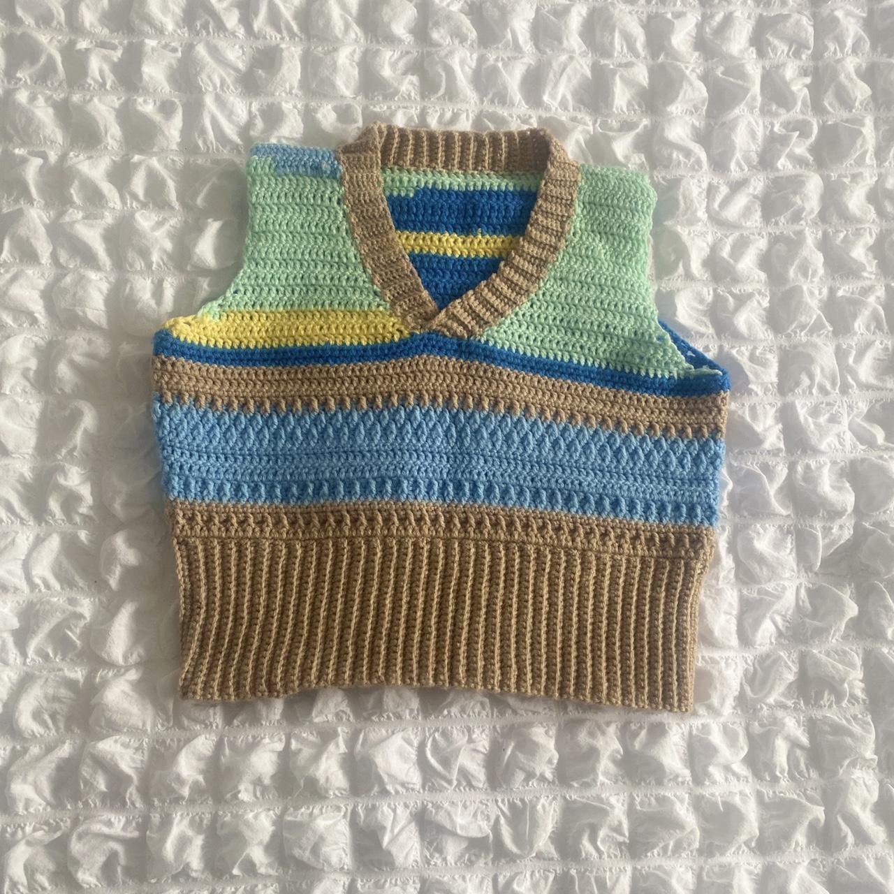 Hand made Knitted vest top one of a kind⭐️ Perfect... - Depop