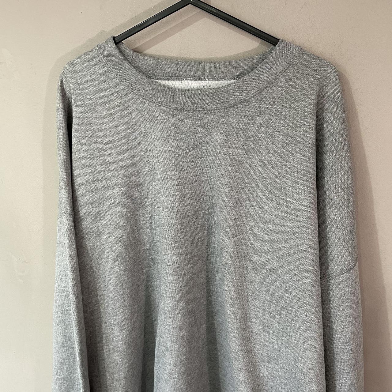 Vintage USA Jerzees grey plain crewneck sweatshirt... - Depop