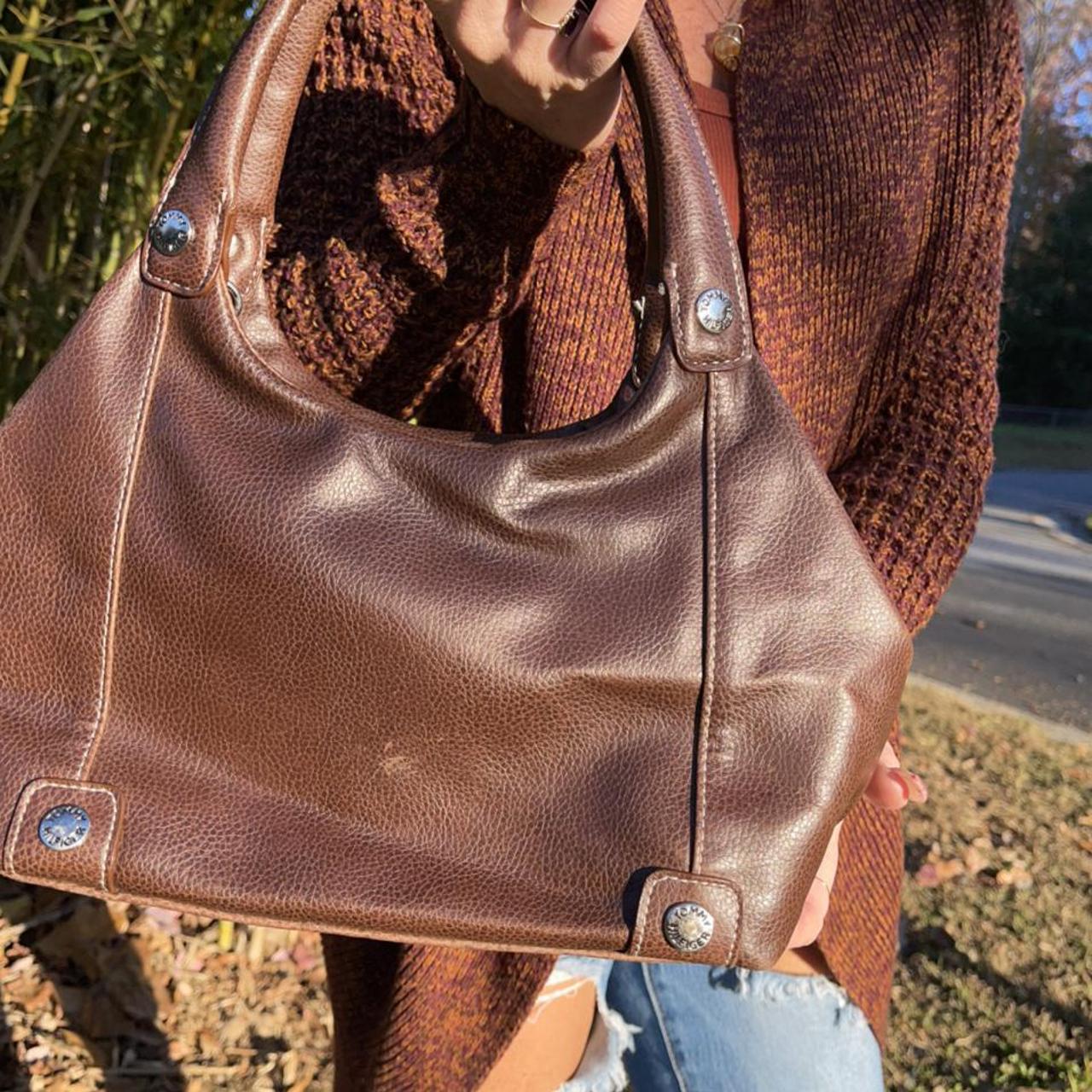 tommy hilfiger brown leather bag