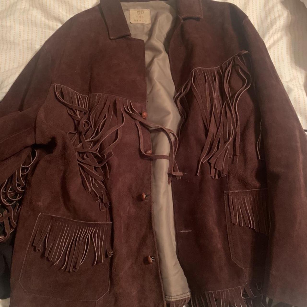 Vintage Fringe Leather Jacket by Schott Rancher 1960's Size 12 