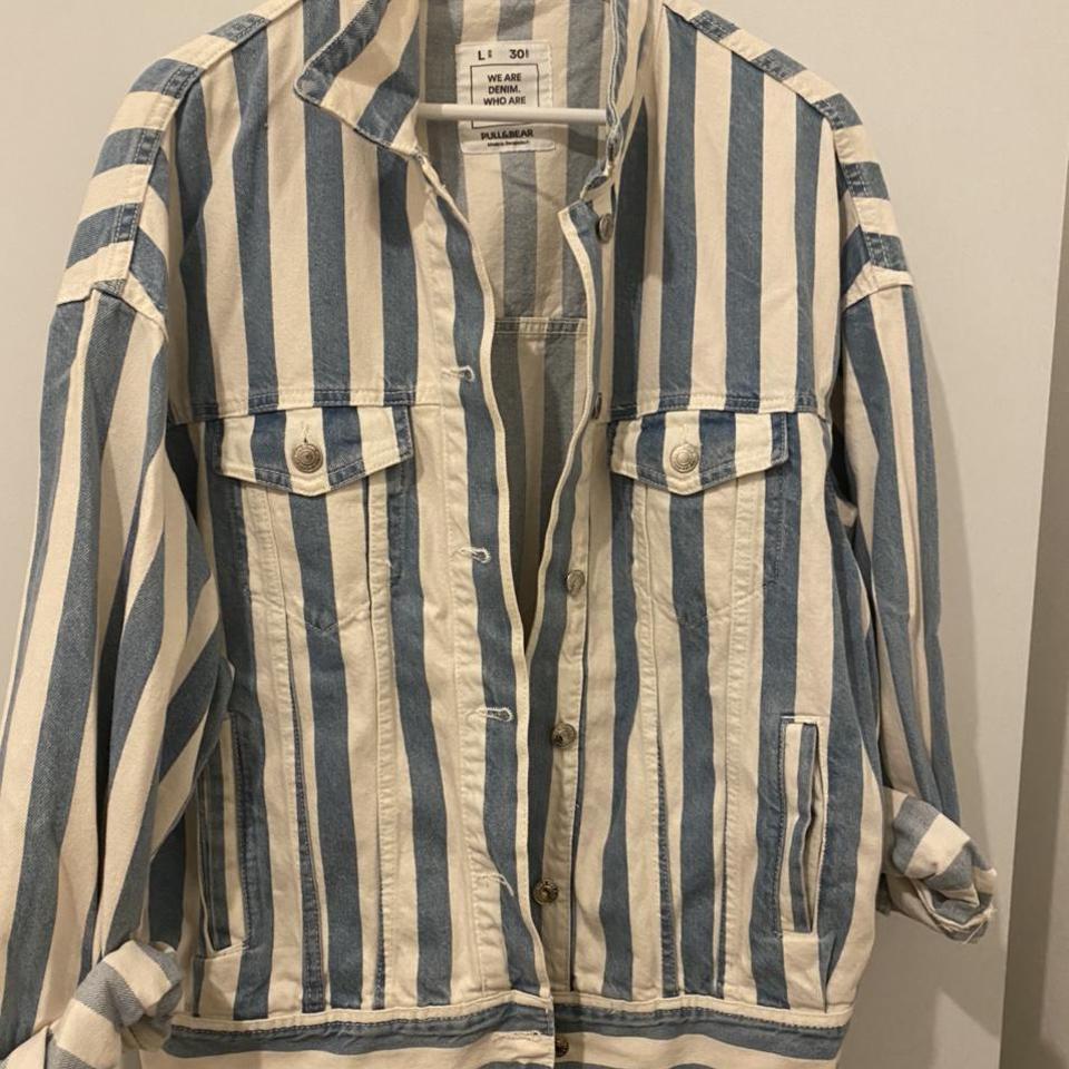 Pull and bear shop striped denim jacket