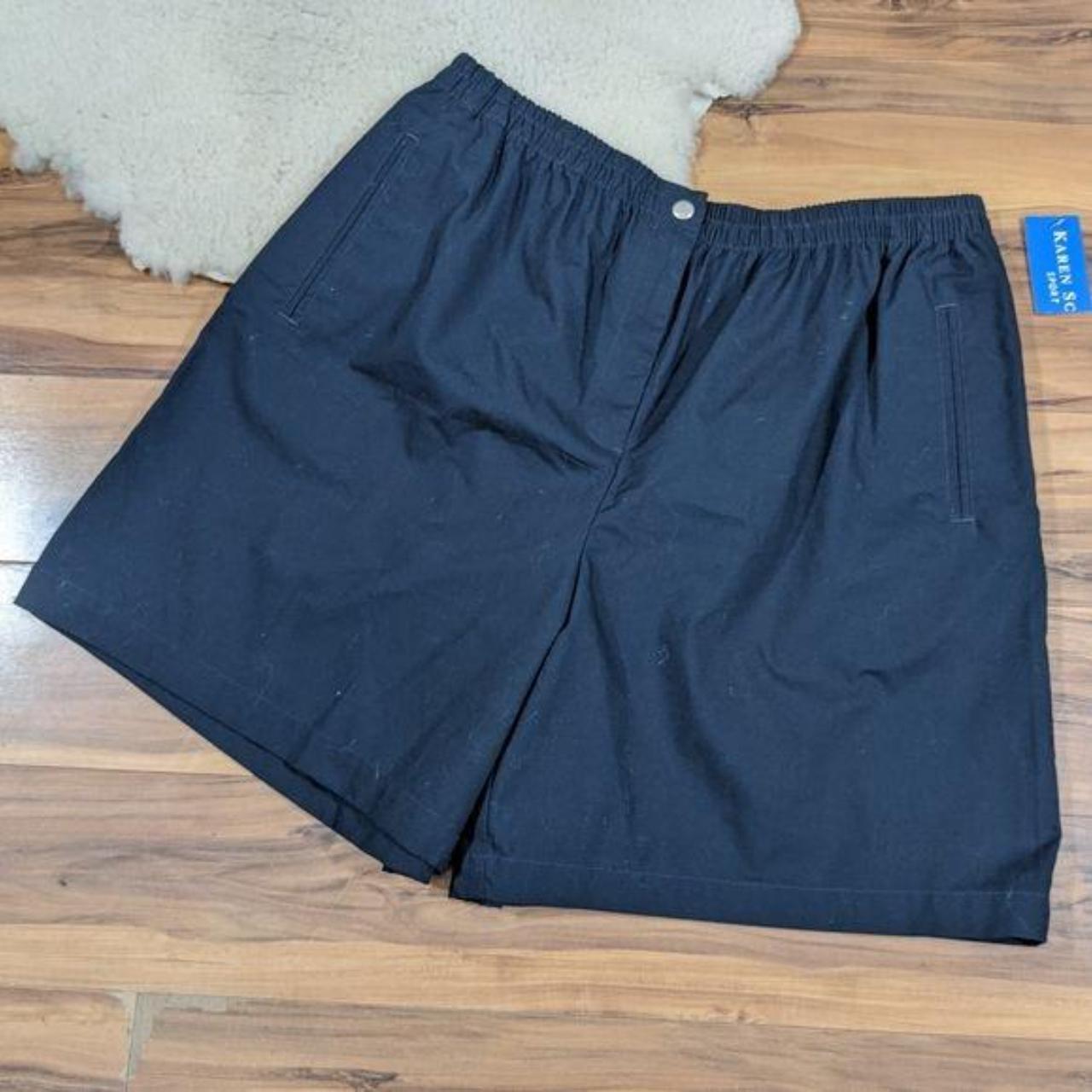 💎 Karen Scott Elastic Waist Shorts Navy Sz 18... Depop