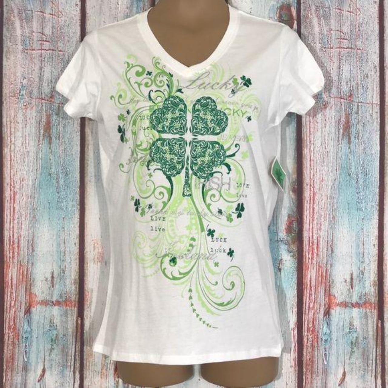 Walmart Women's White and Green T-shirt | Depop