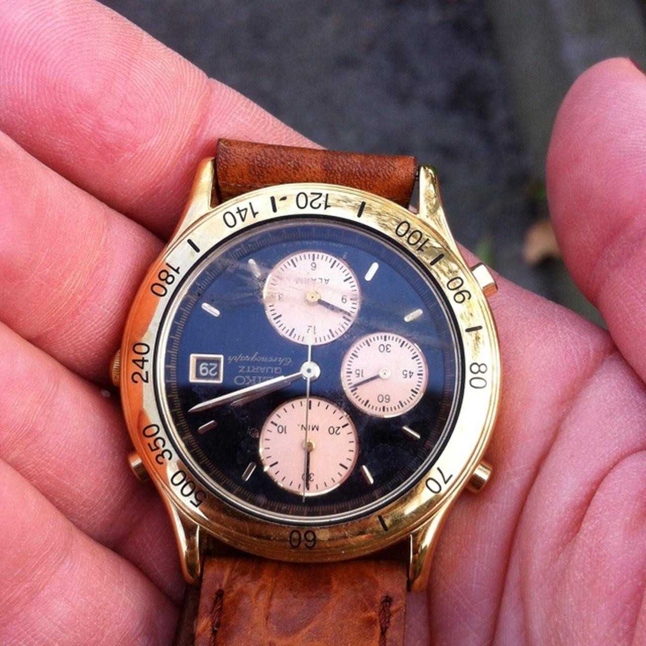 Vintage Seiko Seiko Automatico Cinturino Pelle Orologio Seiko