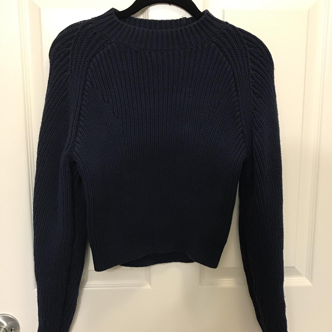 Monki knit sweater in navy blue - Depop