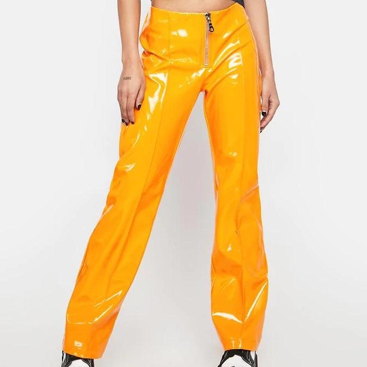 Orange hot sale vinyl pants