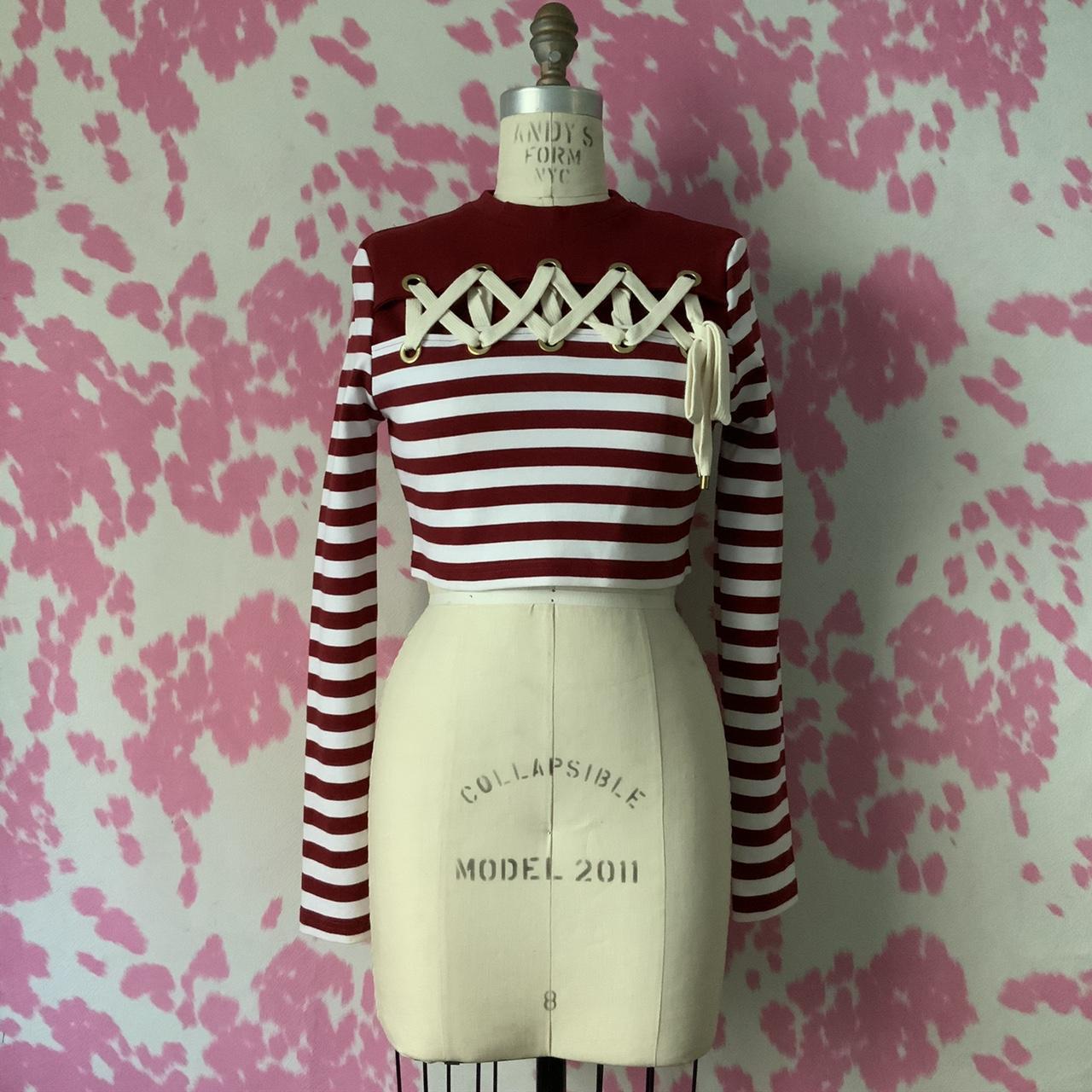 House of Holland Women's Red and White Crop-top (2)