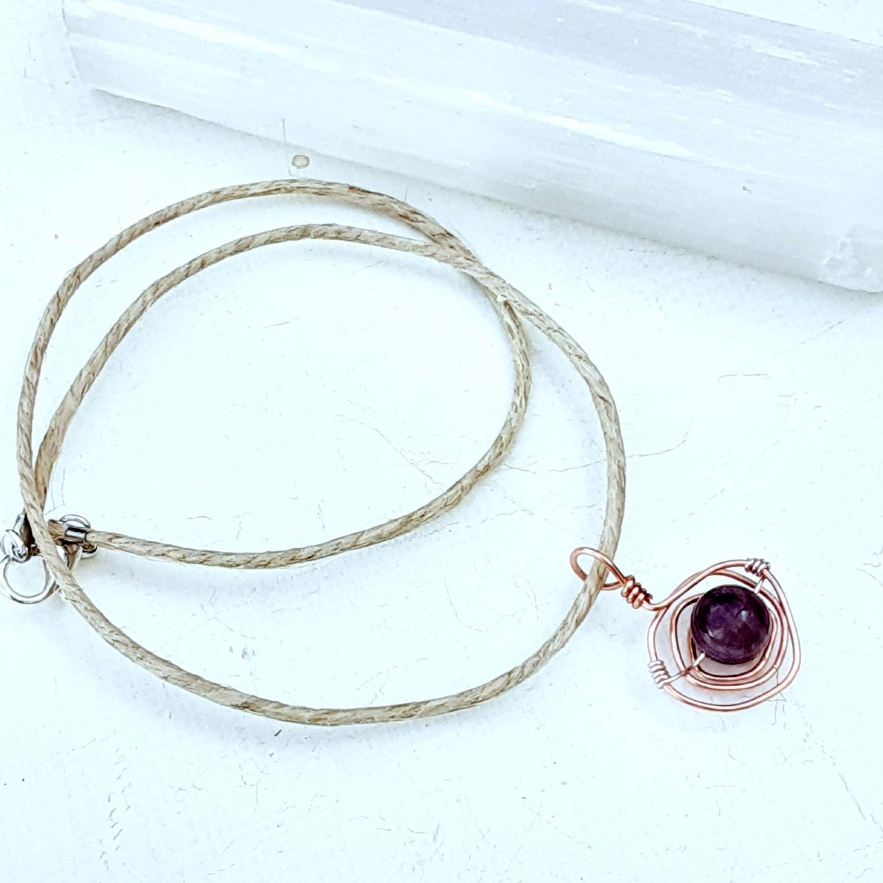 Product Image 2 - Hemp choker necklace
Copper swirl setting