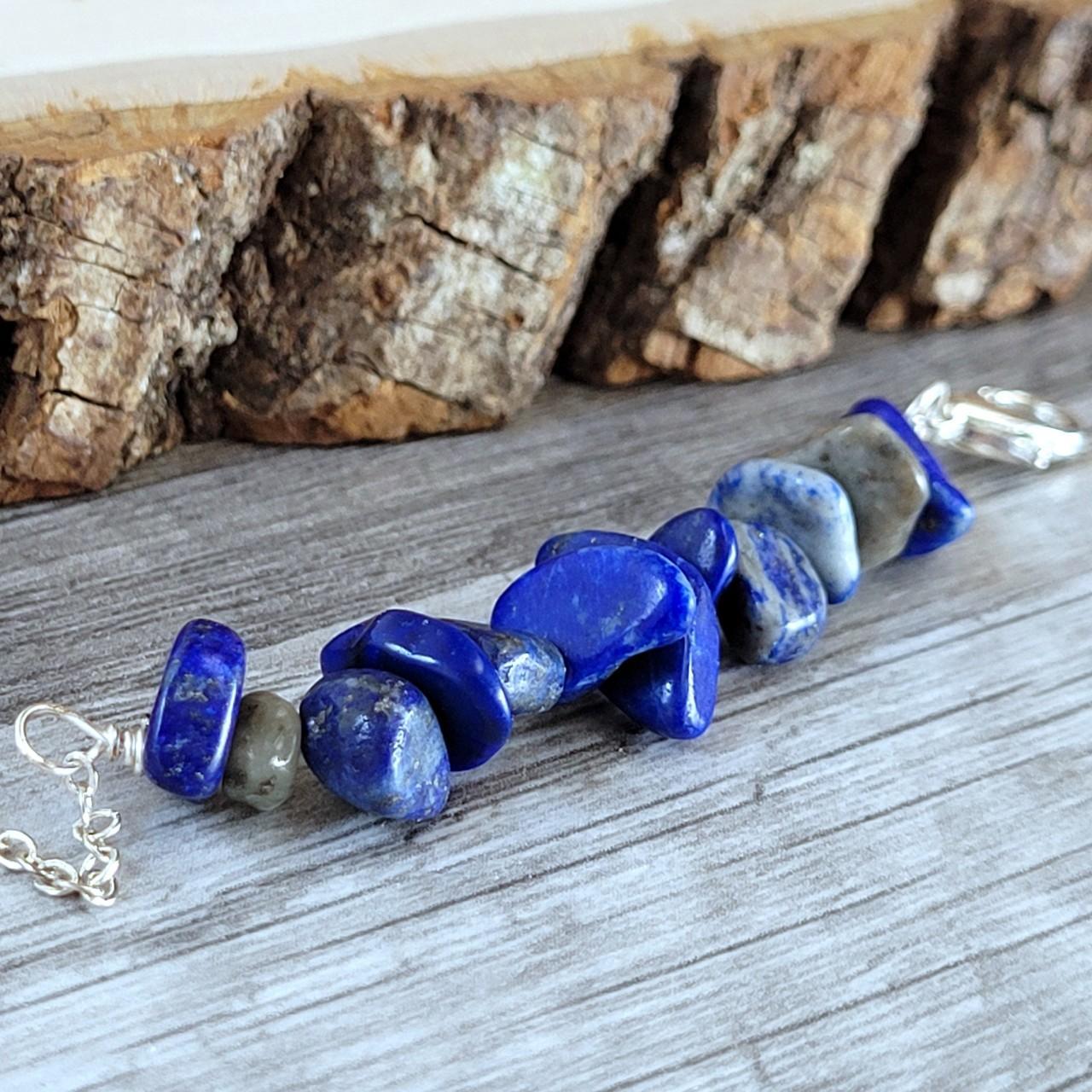 Product Image 3 - Gemstone beaded anklet.
Polished Lapis Lazuli