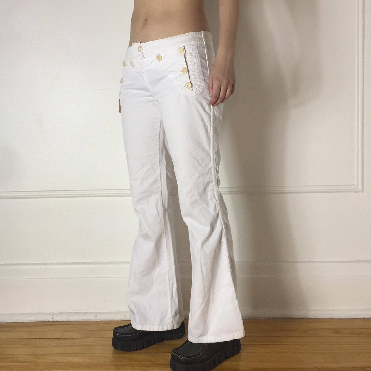 JPG sailor pants White pants with button flap | Depop