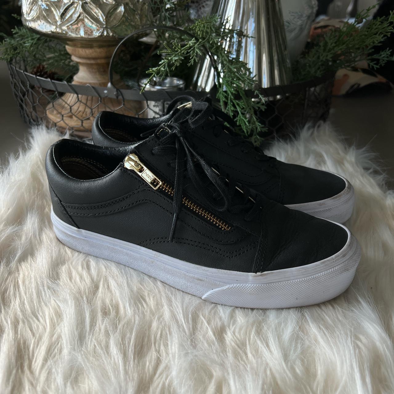 Leather vans 2024 with zipper