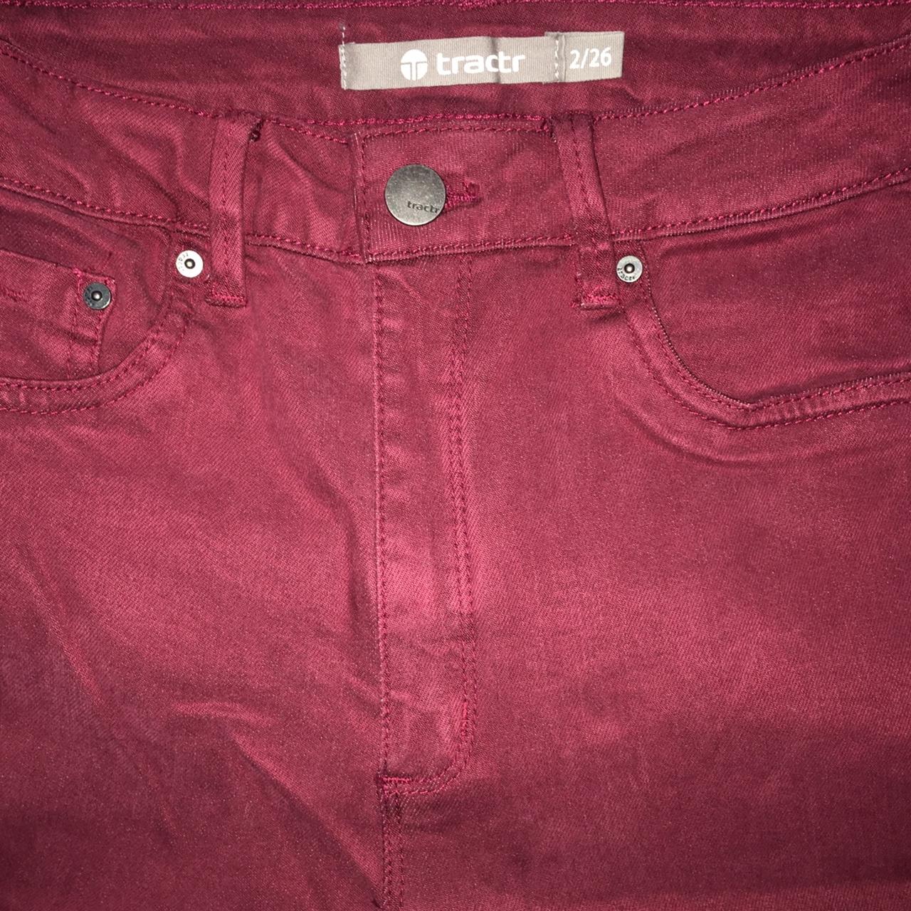 Trapstar Women's Burgundy and Red Jeans | Depop