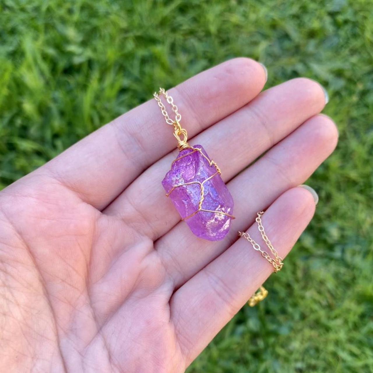 Product Image 2 - A purple crystal point wrapped