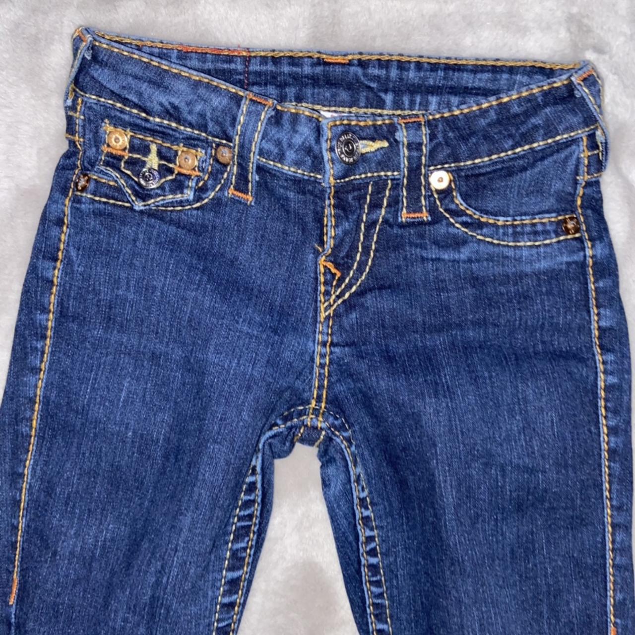 True Religion Super Skinny Blue Jeans Waist 23... - Depop