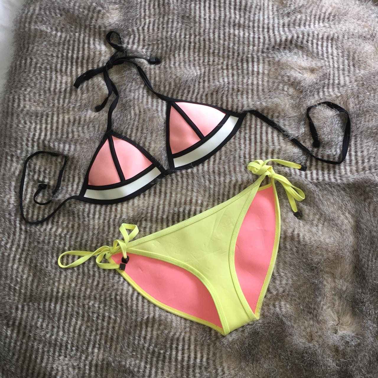 Genuine Triangl yellow lemon pink and white bikini - Depop