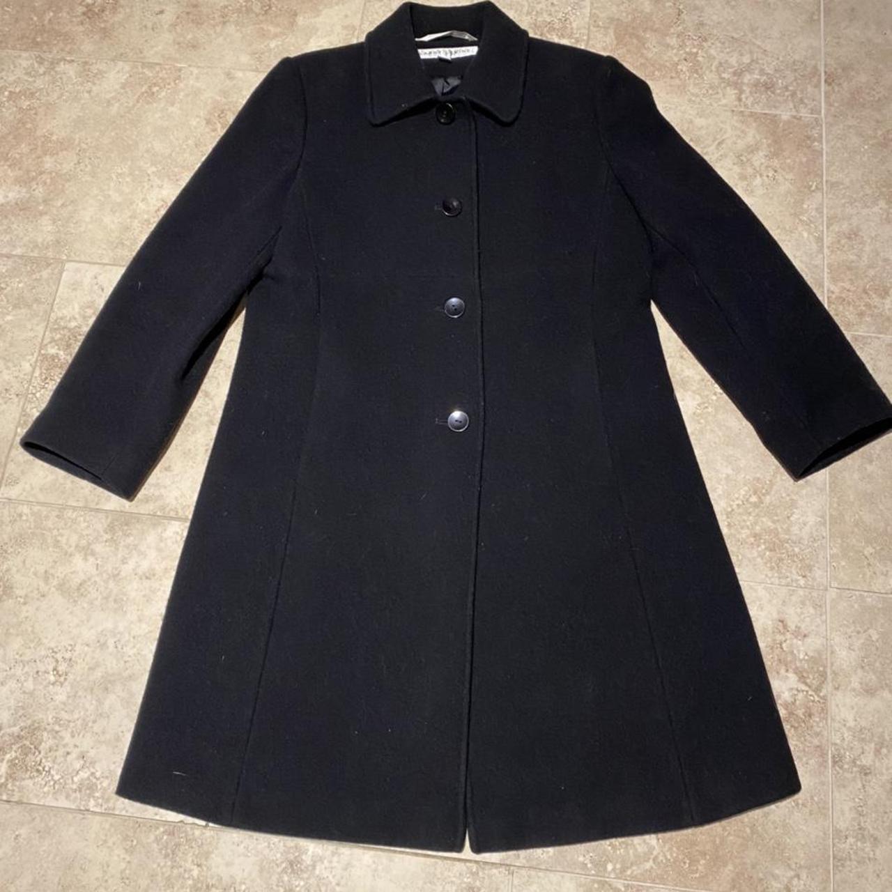 dark academia black 100% wool coat. excellent... - Depop