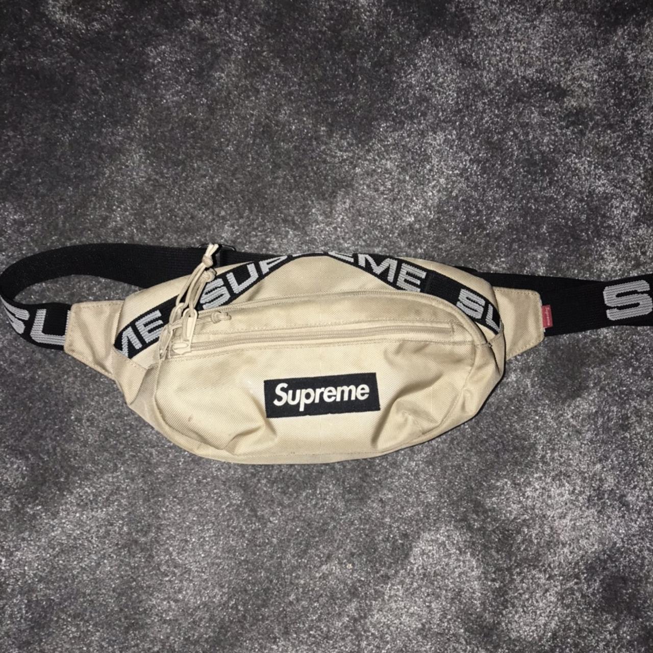 supreme waist bag tan -8.5/10 condition -few marks... - Depop