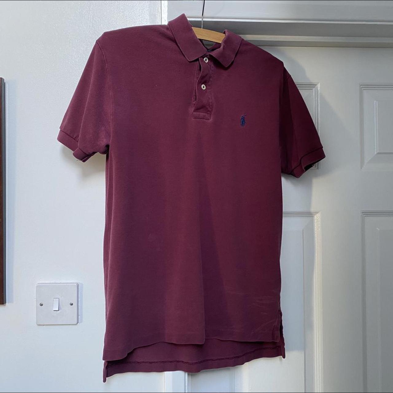 Polo by Ralph Lauren Burgundy Polo Shirt Size... - Depop