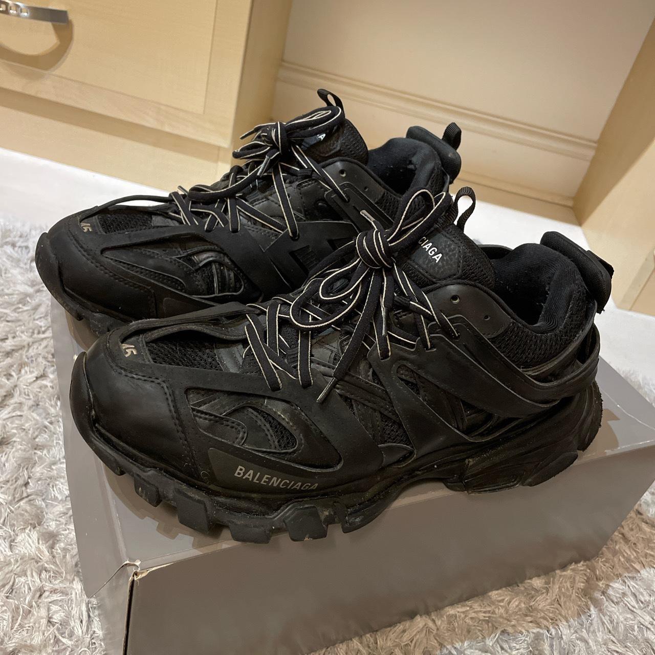 Balenciaga track runners Size 11 uk All black... - Depop