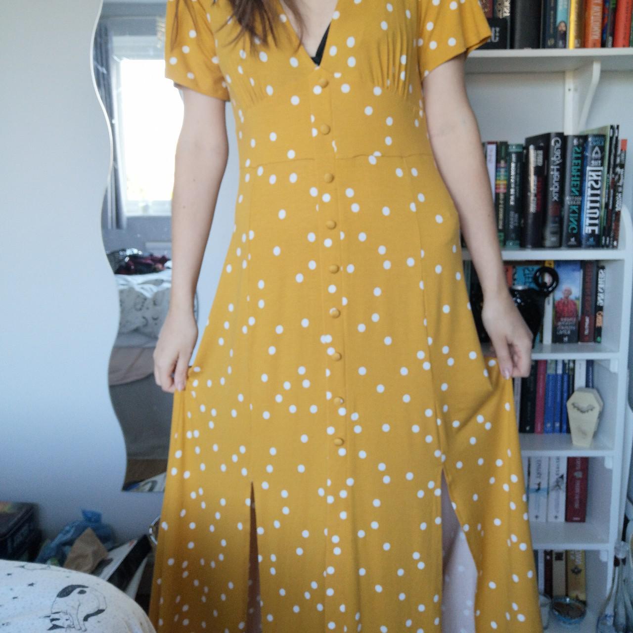 Asos yellow polka dot dress best sale