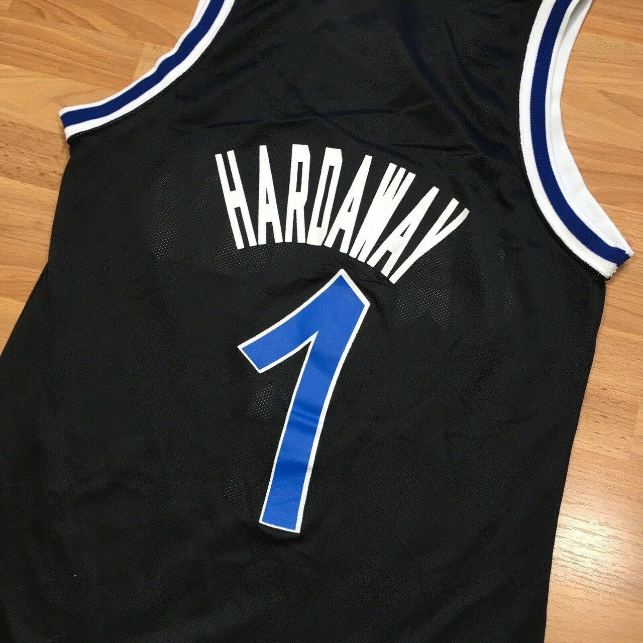 Champion Orlando Hardaway basketball jersey Black - Depop