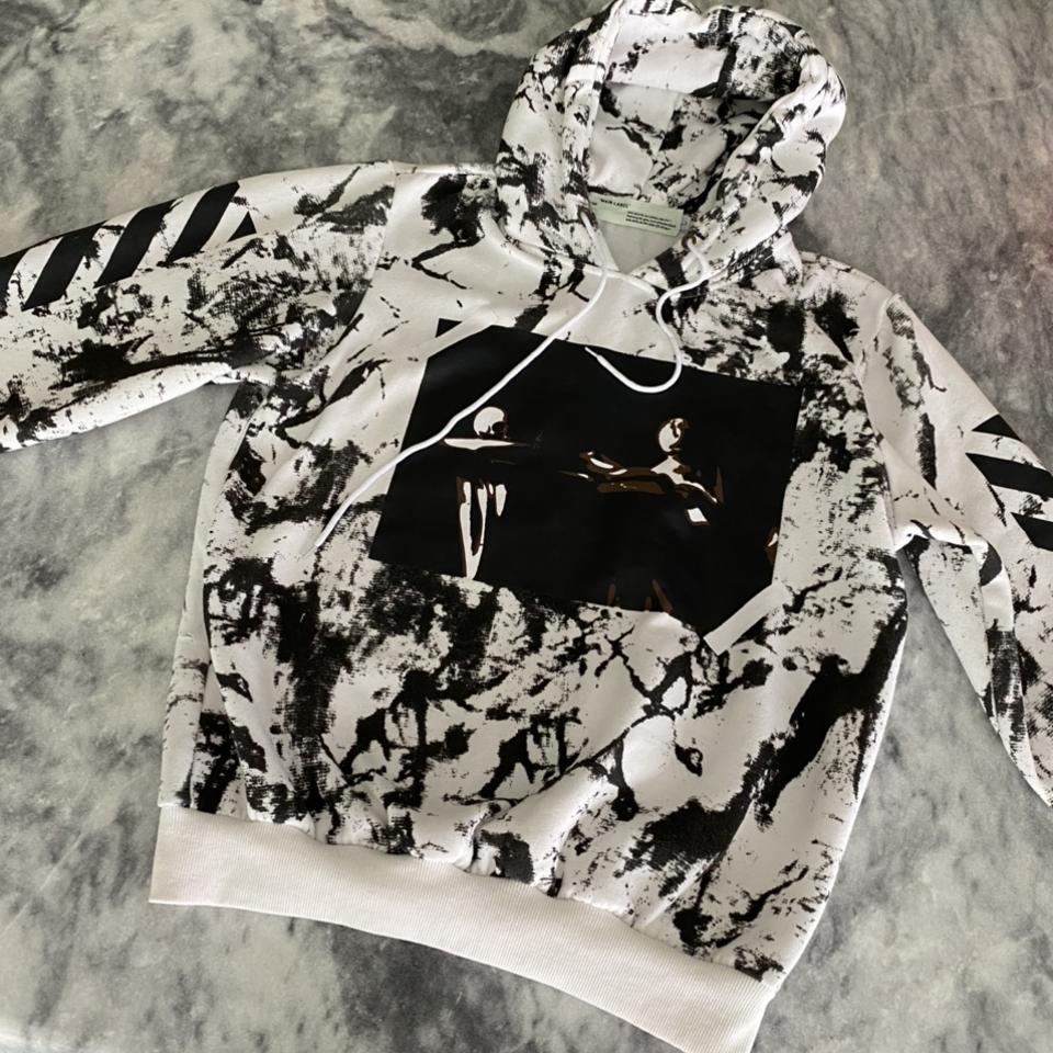 2013 Pyrex Off White marble hoodie size L Fits. Depop