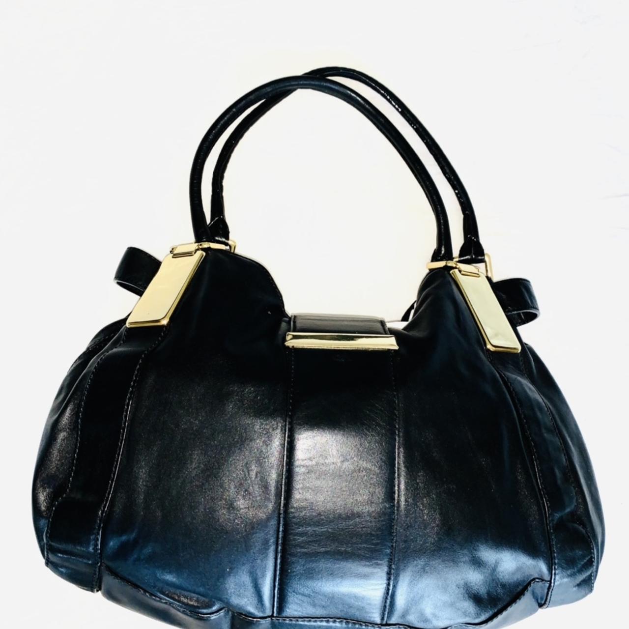 New Jimmy Choo Cheri Dark Blue Leather Top Handle Bag OSQM | 028 -  Walmart.com