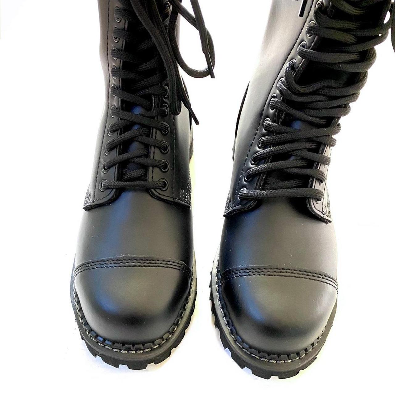 90s industrial Goth black vegan faux leather lace up... Depop