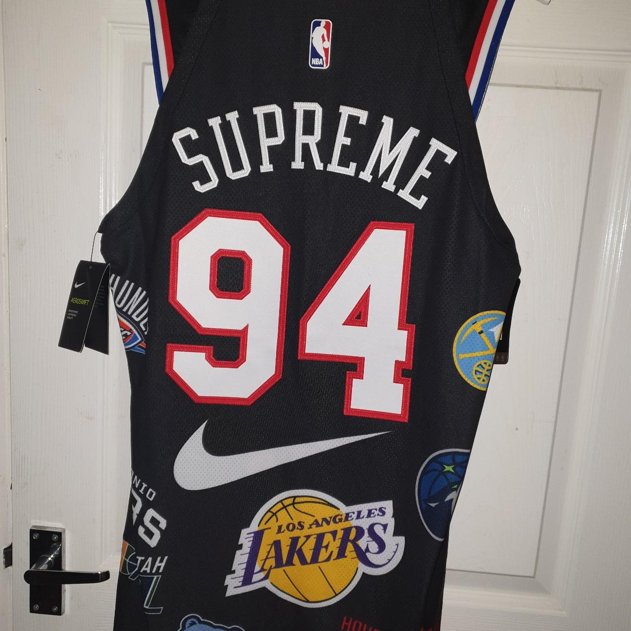 Supreme x Nike x NBA teams - Nike Jersey Black Size:... - Depop