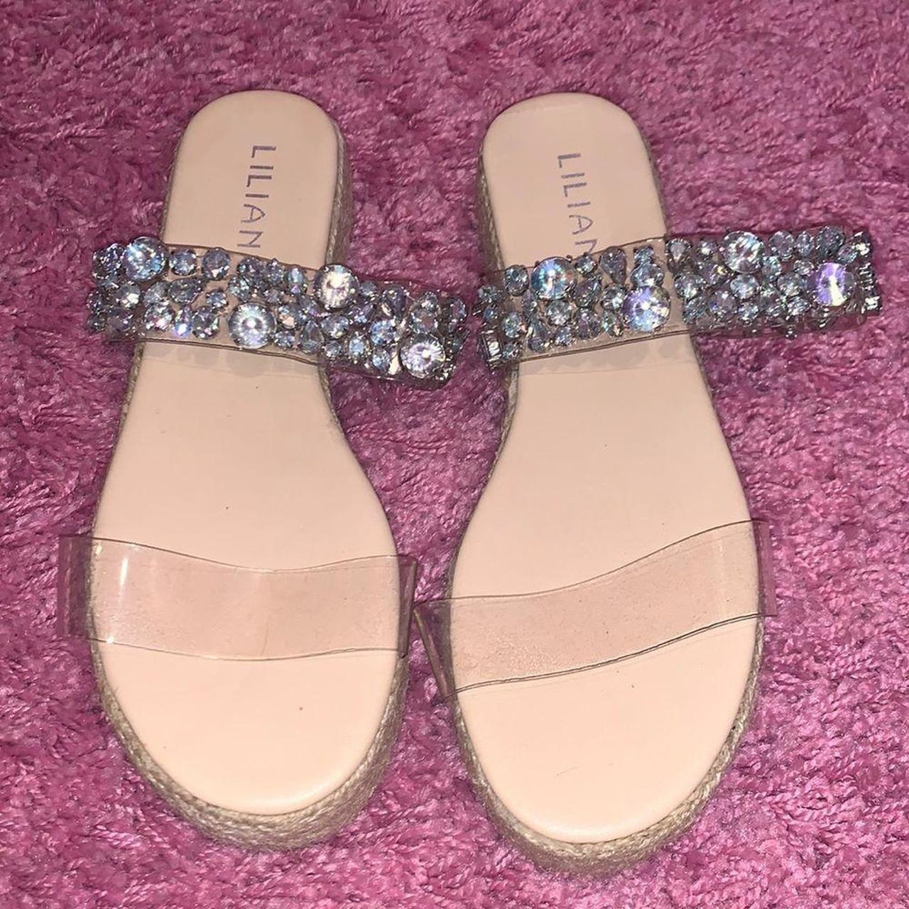 Like New. Liliana Rhinestone Platform Espadrilles Depop