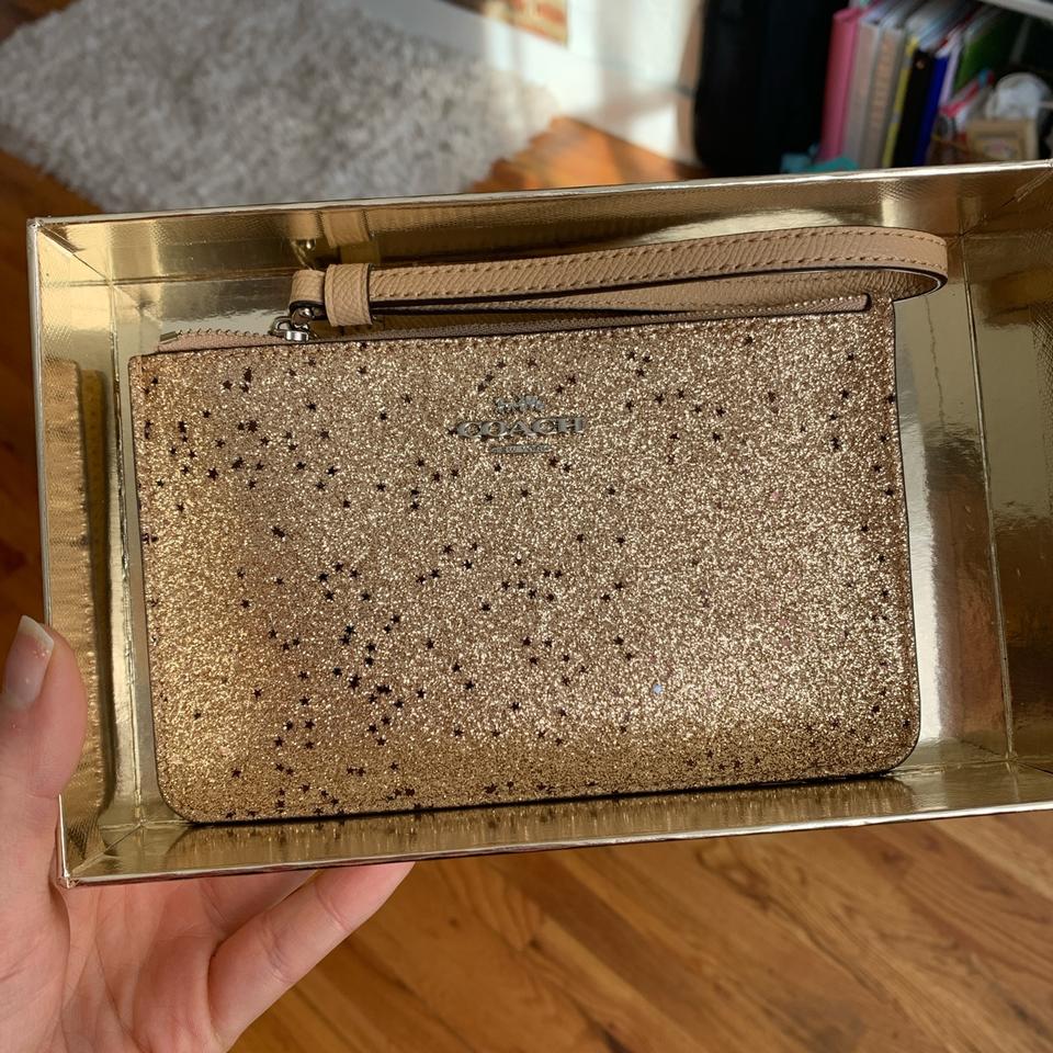 Coach star glitter hot sale wristlet