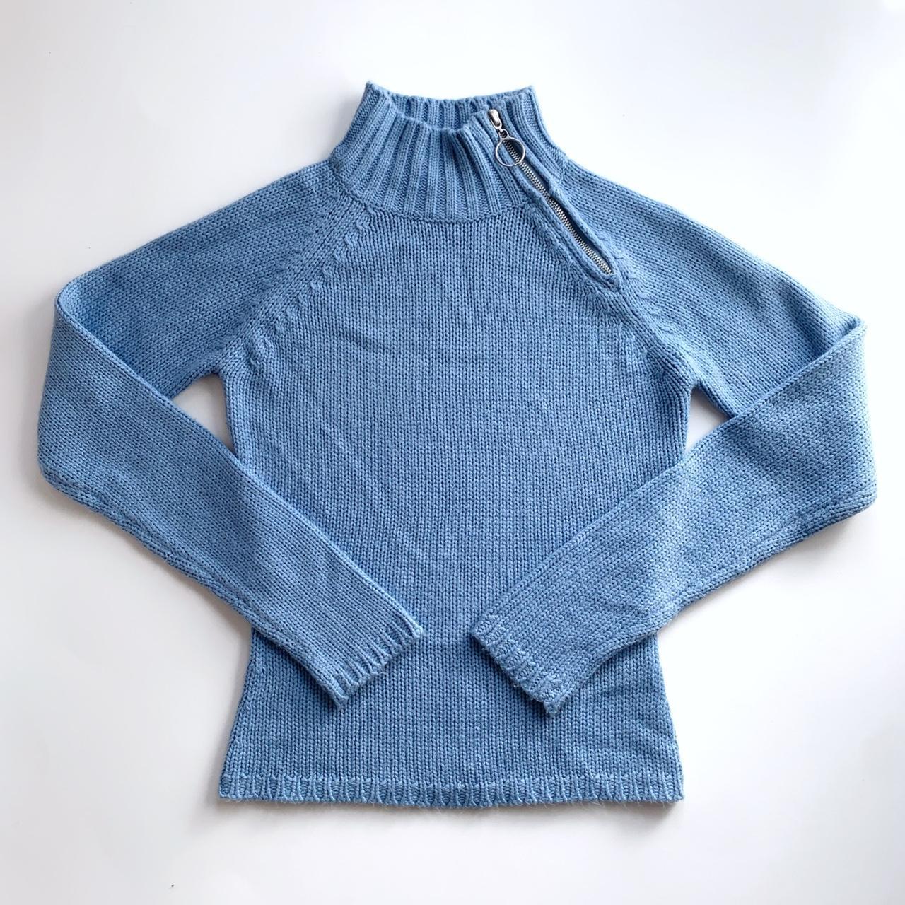 90s Soft Blue O-Ring Sweater 🫐 🚫 NO offers 🚫 NO... - Depop