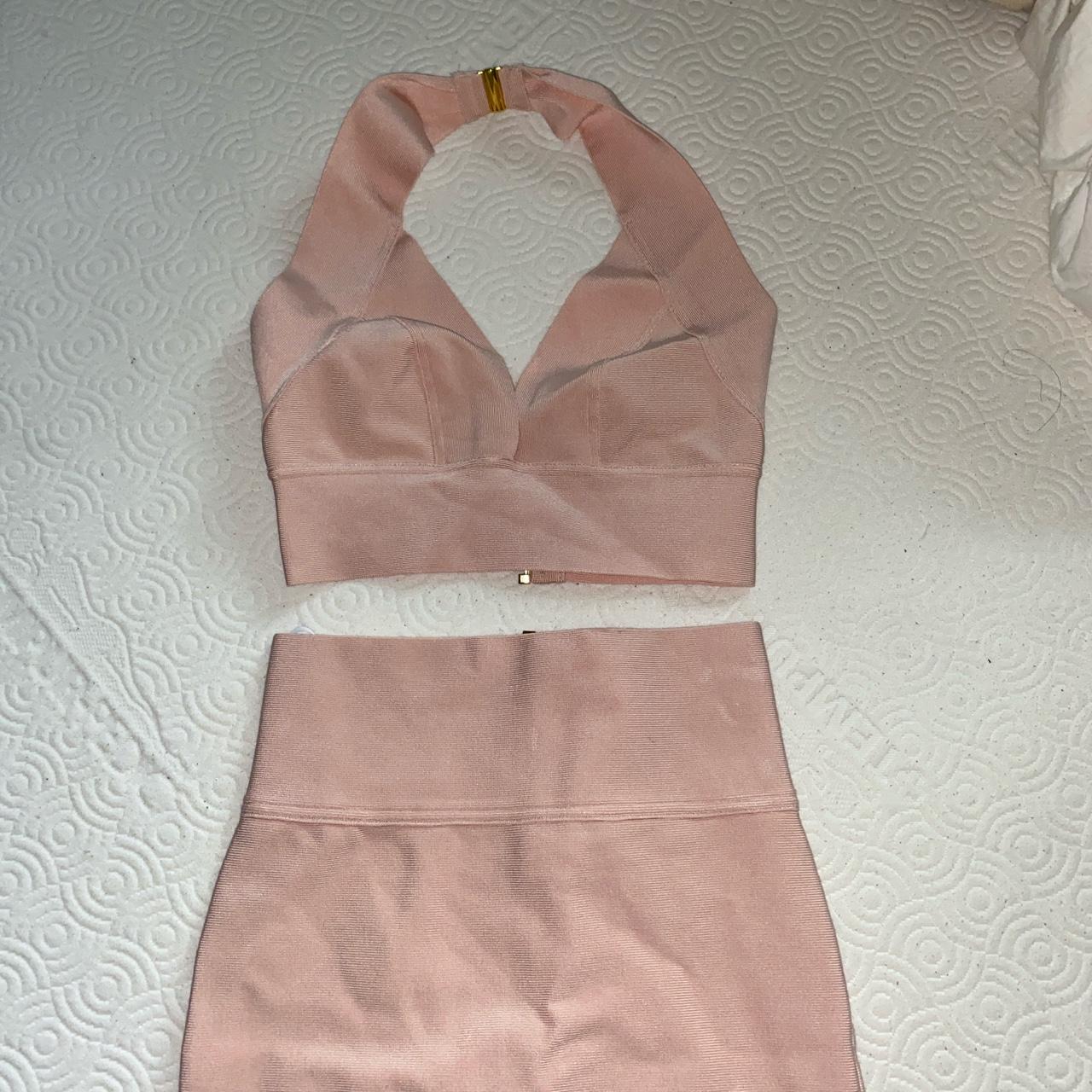 Blush pink bandage dress set from Aritzia The skirt... - Depop