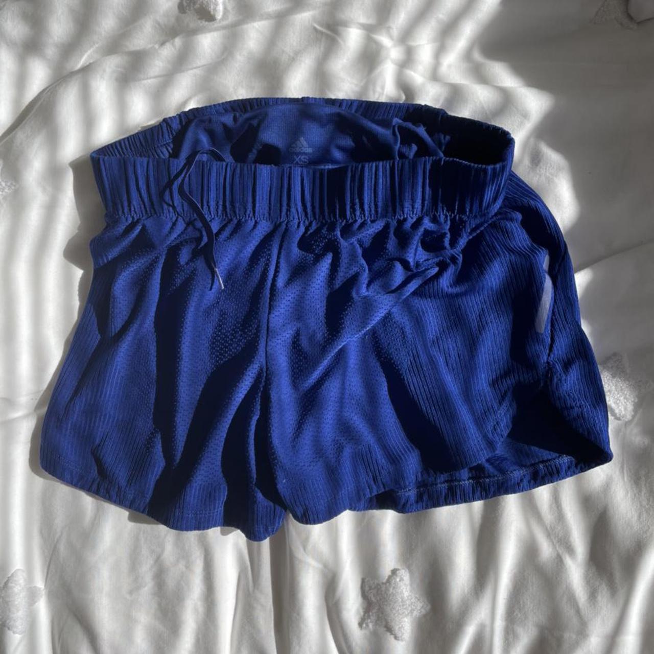 Blue Adidas sports shorts, good condition size xs Depop