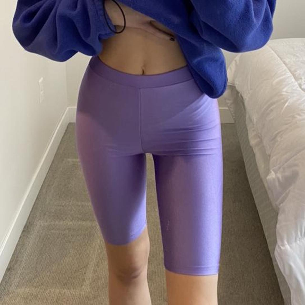 neon purple biker shorts