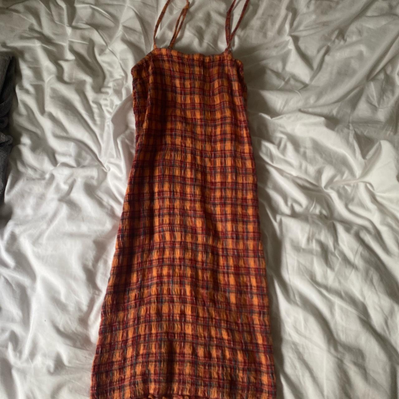 Urban Outfitters Women's Orange and Red Dress Depop