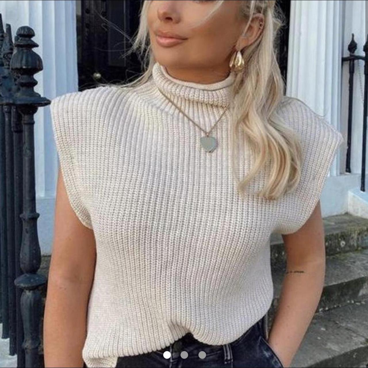 Saffron Barker × In The Style Beige box knit... Depop