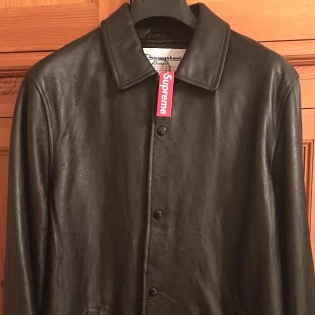 Rare Supreme x Champion Leather Coaches Jacket from... - Depop