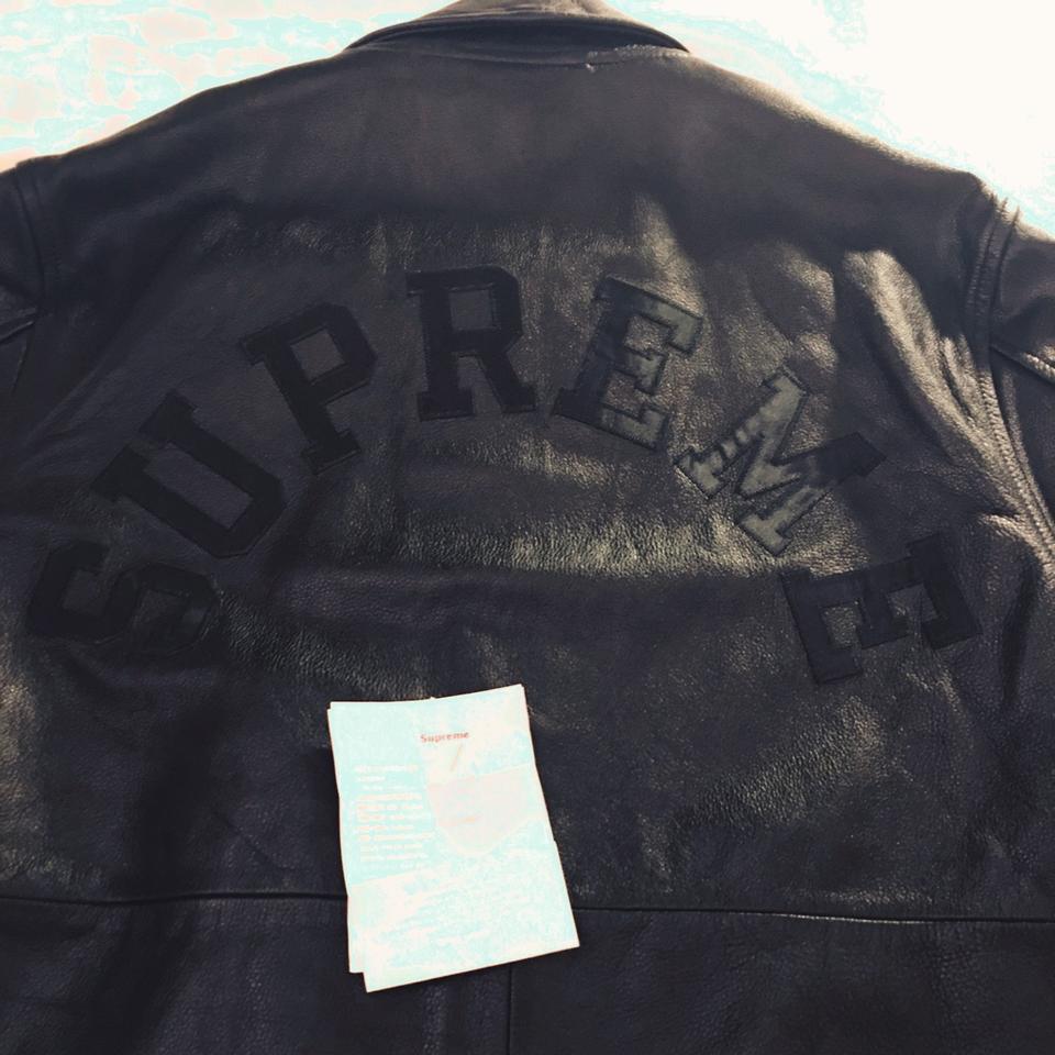 Rare Supreme x Champion Leather Coaches Jacket from... - Depop