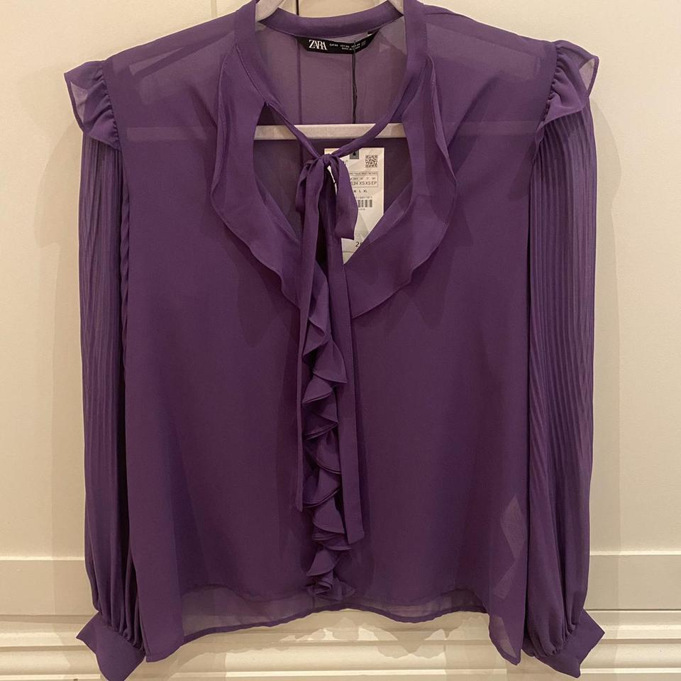 purple blouse zara