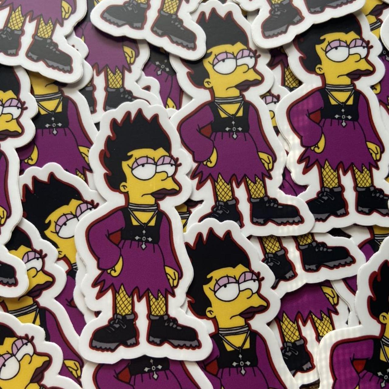 Goth Lisa Simpson vinyl sticker , Thick, durable