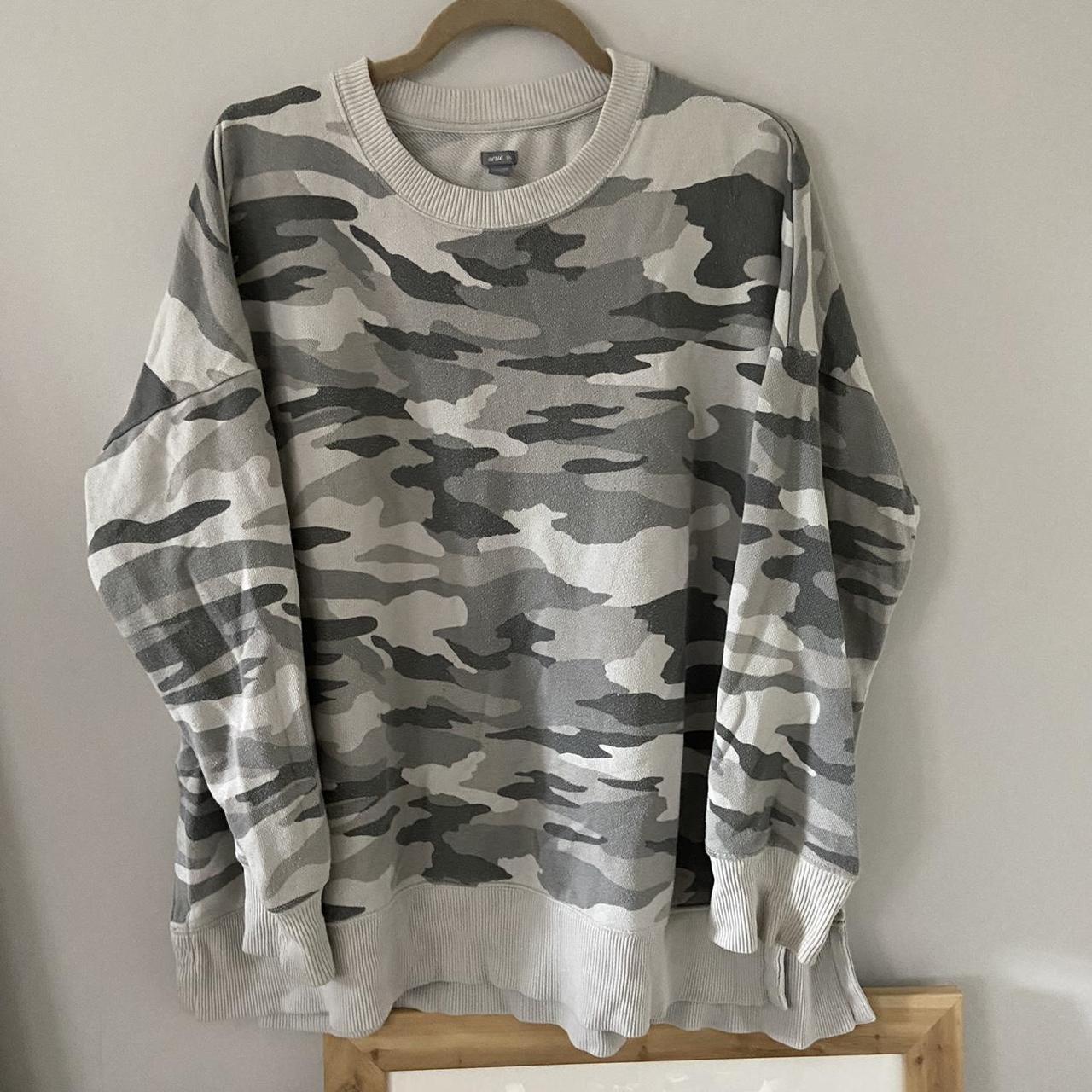 Women's Grey and White Sweatshirt