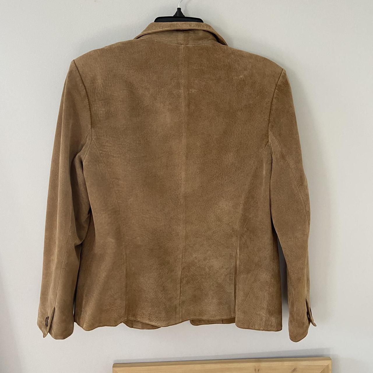 Product Image 4 - Light brown suede leather jacket.