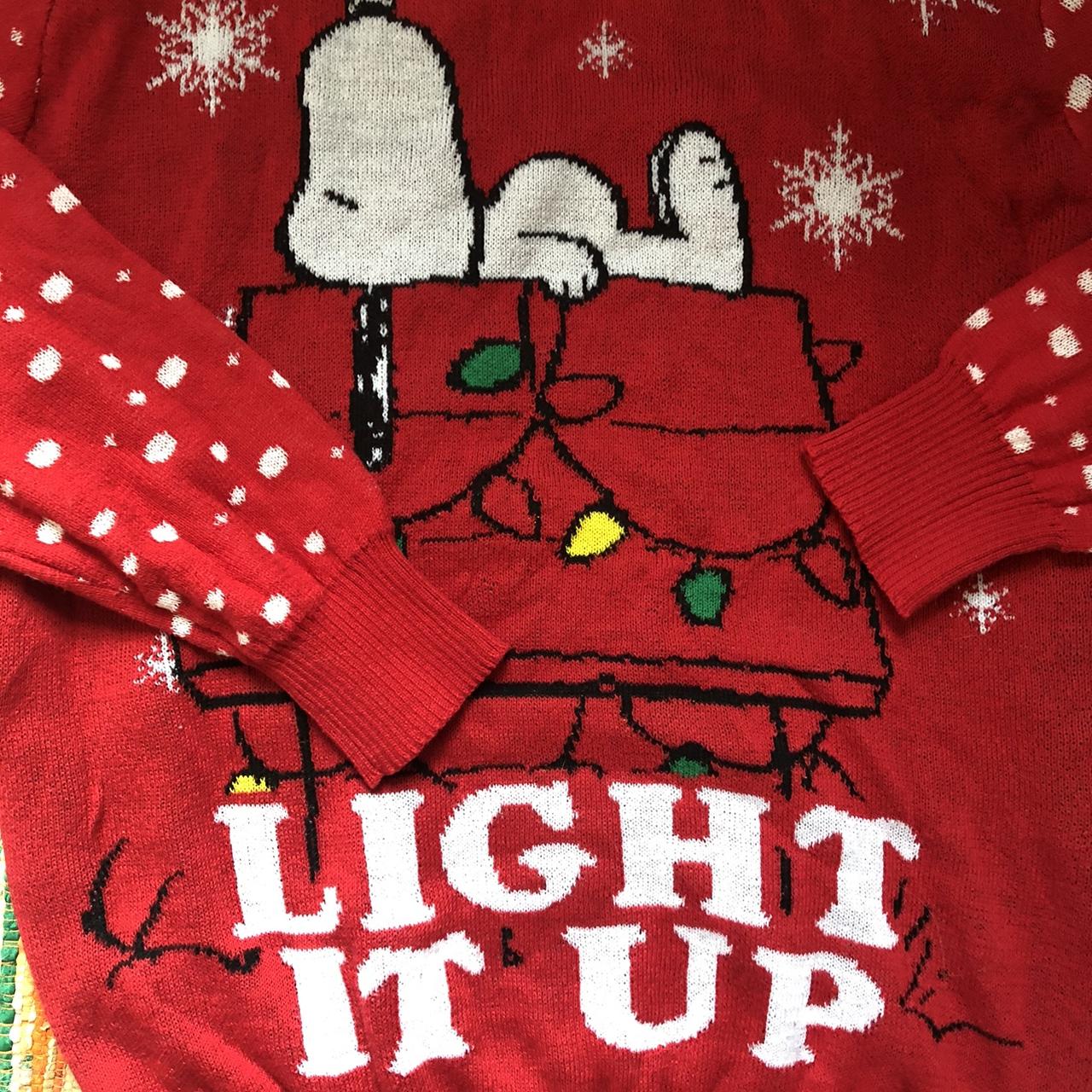 Snoopy light up christmas on sale sweater