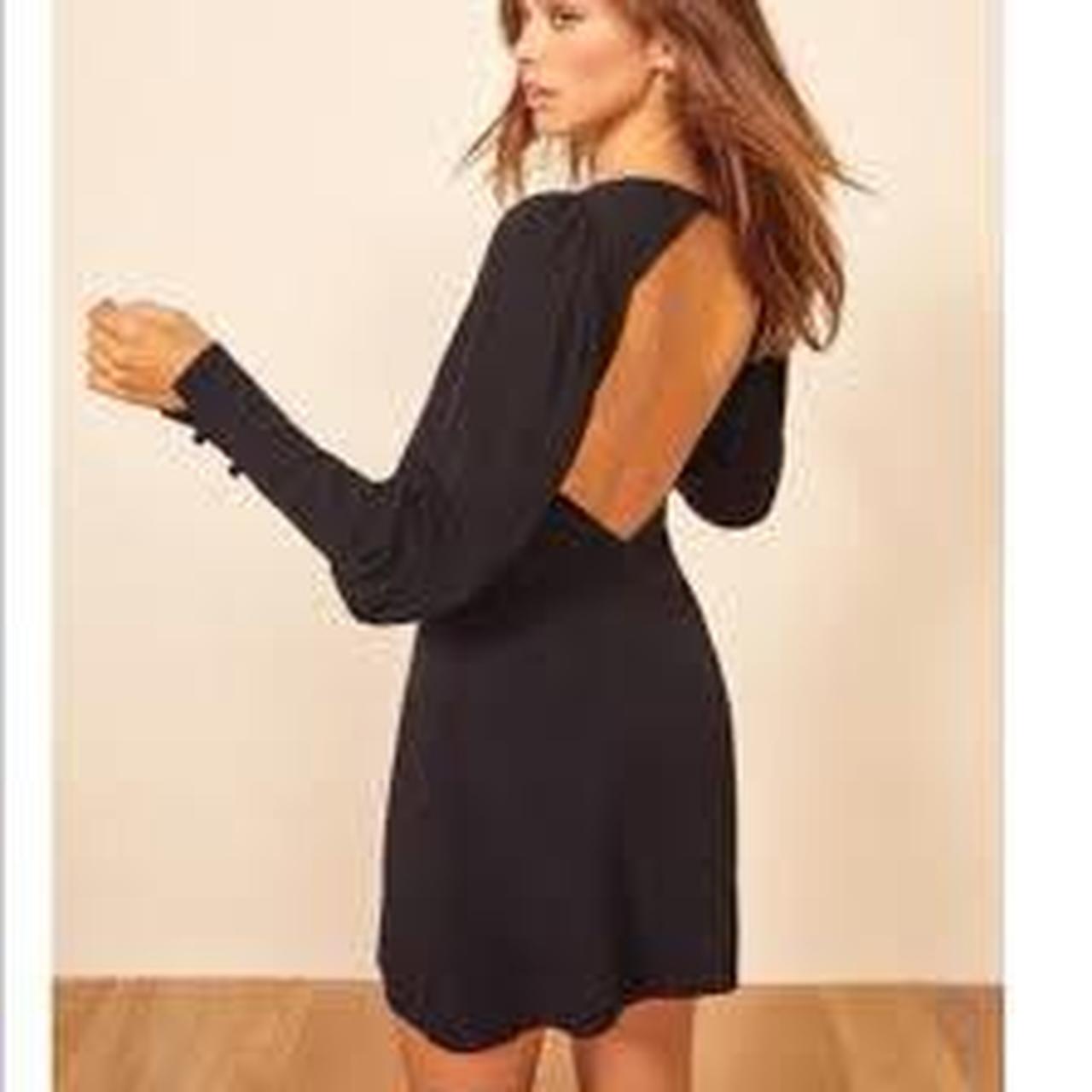 reformation black long sleeve dress