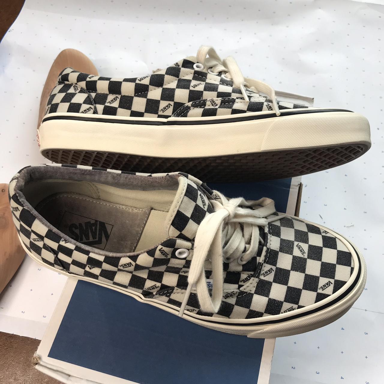 Lv yellow ochre checkerboard vans #vans - Depop