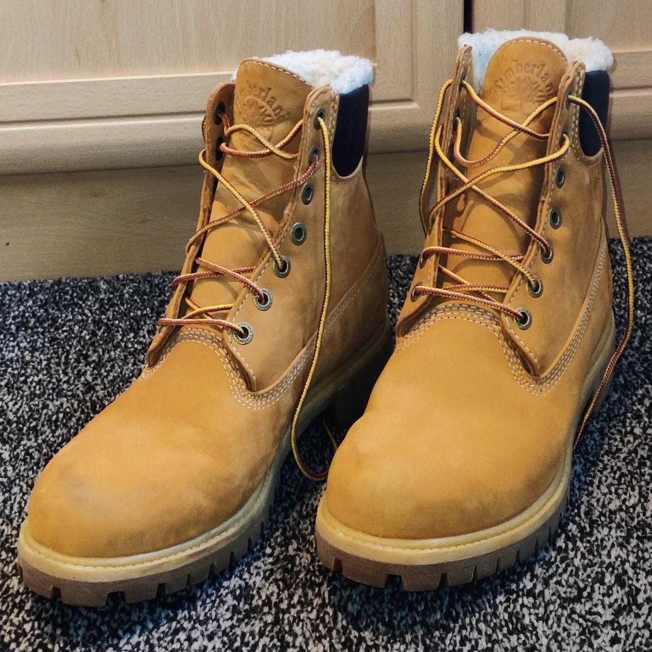 Timberland boots Tan Slight mark will come out - Depop