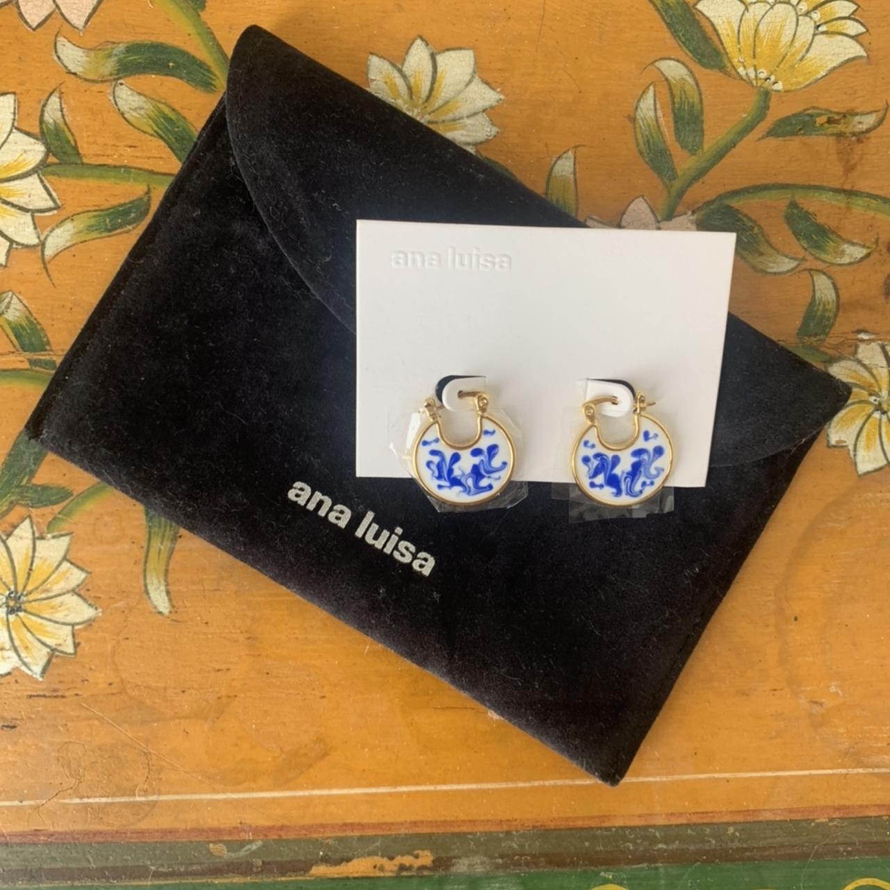 £40 HANA MARBLE BLUE ENAMEL EARRINGS