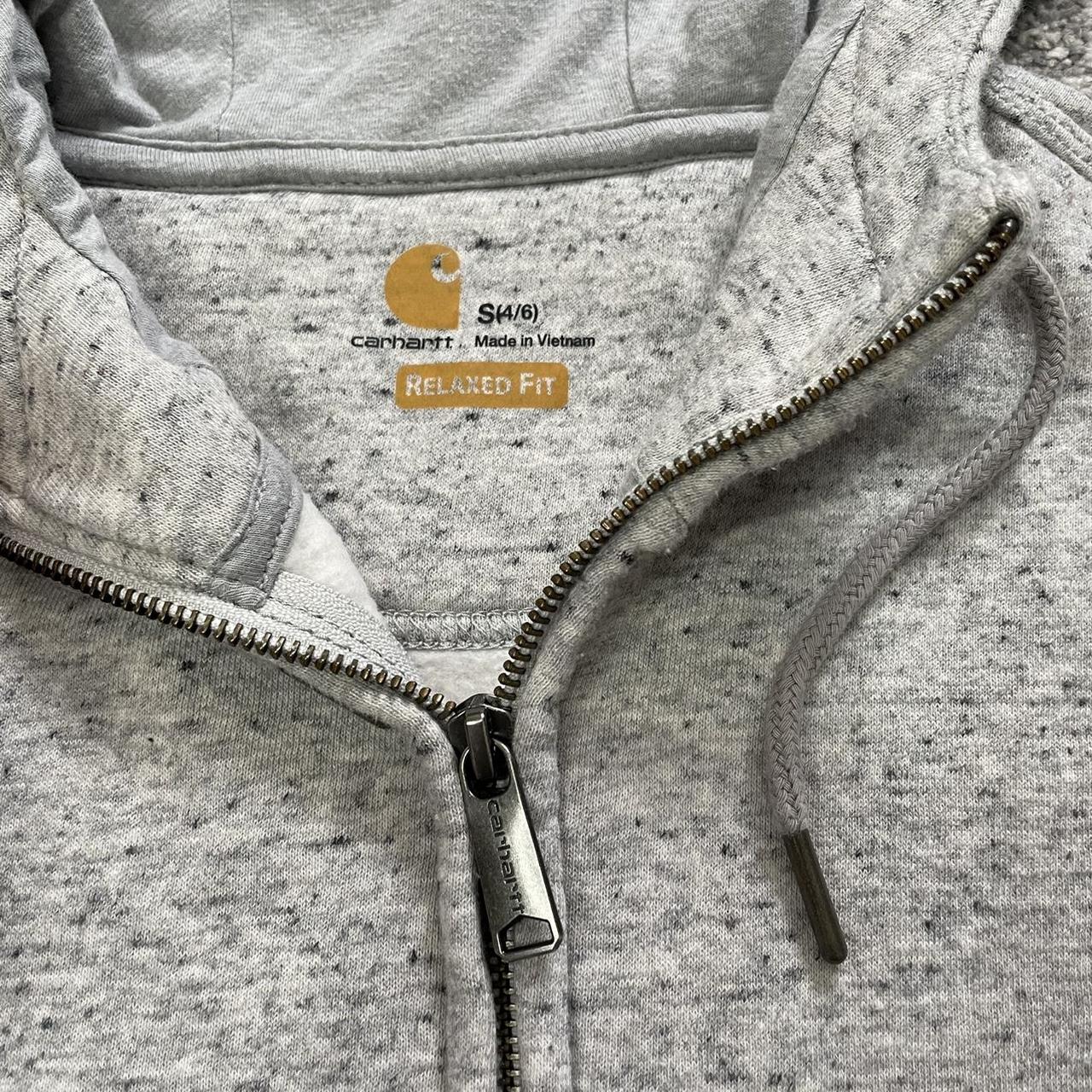 Carhartt Men's Grey and White Hoodie | Depop